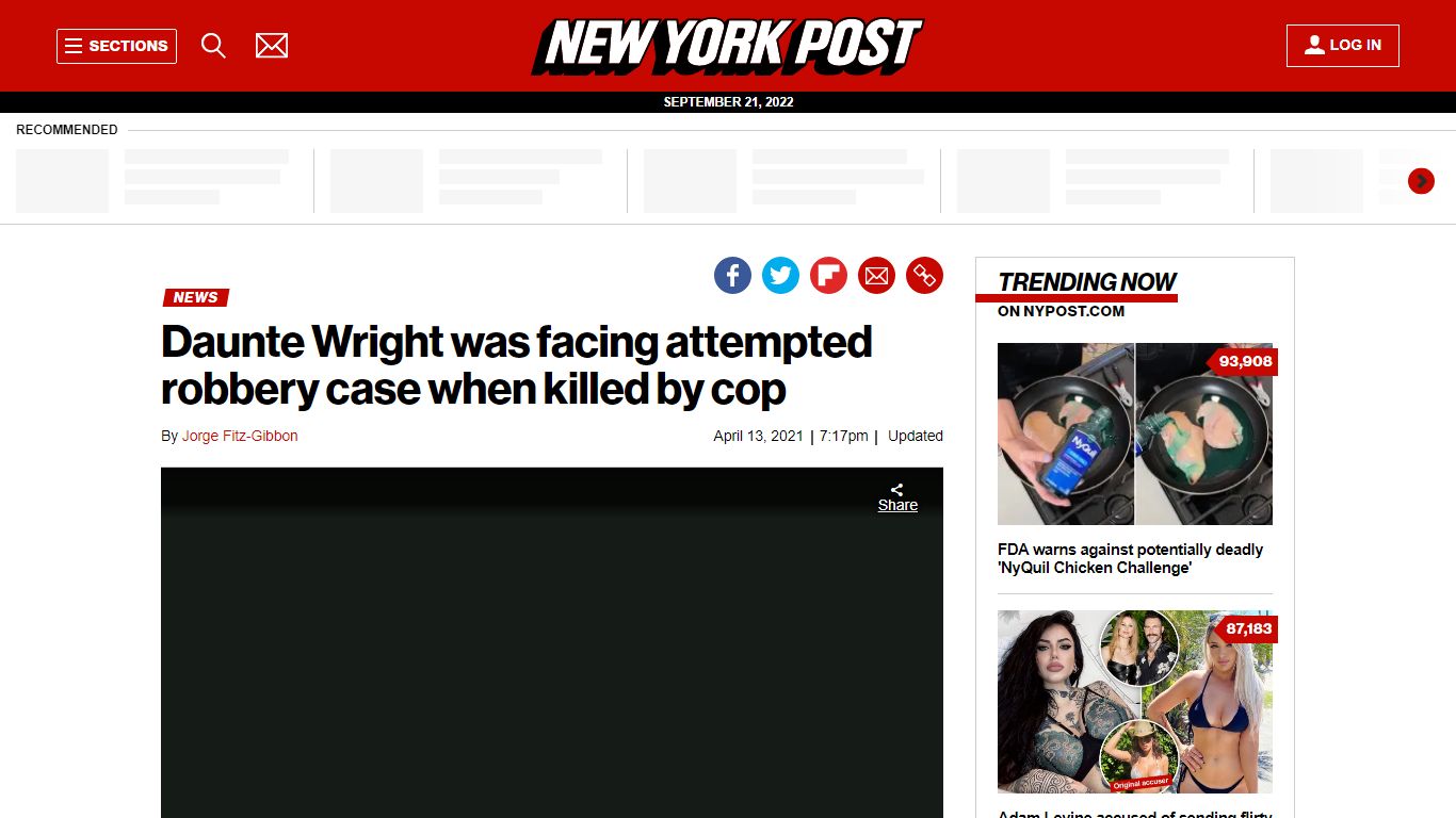 Daunte Wright was facing attempted robbery case when killed by cop